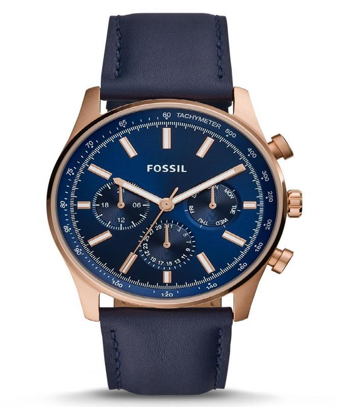 neale multifunction brown leather watch